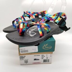 Chaco Zvolv X2 Sport Sandals Women Sz 9 Tie Dye Multicolor Hiking Outdoor Comfy